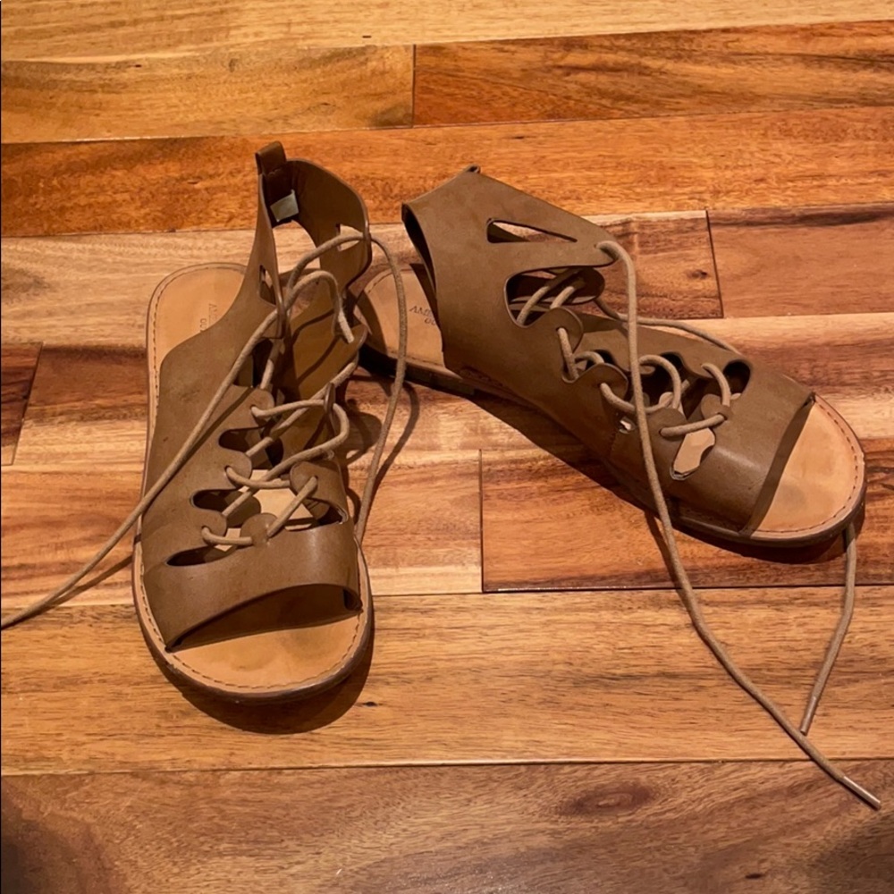 American Eagle open toe lace up sandals